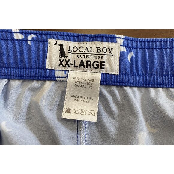 NWT Local Boy Dog & Moon Red White Blue Swim Trunks Shorts 2XL - Picture 5 of 6